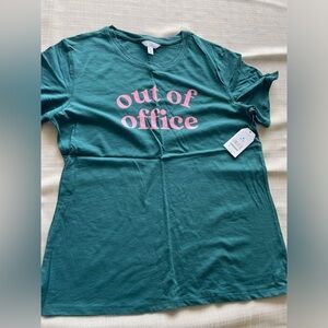 *NWT* Women's Time&Tru "Out of Office" Cotton T-Shirt - Sz. M
